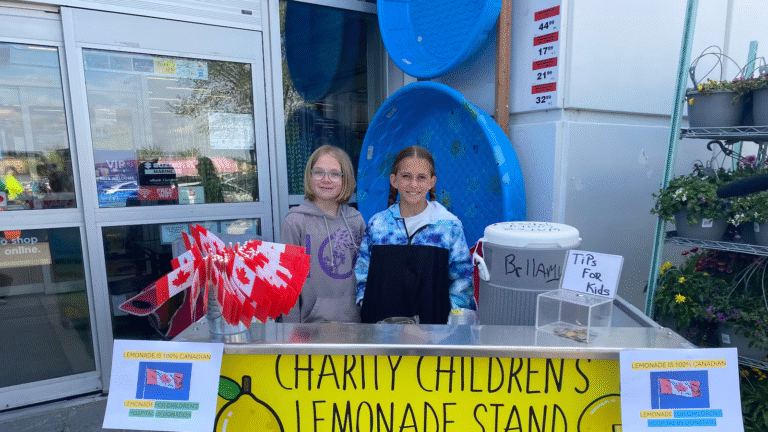 ‘It’s a good cause’: Free lemonade stand gets Saskatoon kids involved in charity work